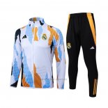 Chandal de Chaqueta del Real Madrid Nino 2024-2025 Blanco y Amarillo