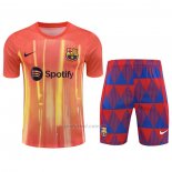 Chandal del Barcelona Manga Corta 2023-2024 Naranja - Pantalon Corto