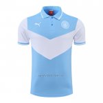 Camiseta Polo del Manchester City 2022-2023 Azul y Blanco
