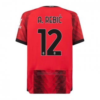 Camiseta AC Milan Jugador A.Rebic Primera 2023-2024