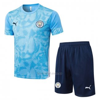 Chandal del Manchester City Manga Corta 2025-2026 Azul - Pantalon Corto