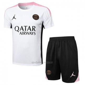 Chandal del Paris Saint-Germain Jordan Manga Corta 2024-2025 Blanco - Pantalon Corto
