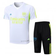 Chandal del Arsenal Manga Corta 2023-2024 Blanco - Pantalon Corto