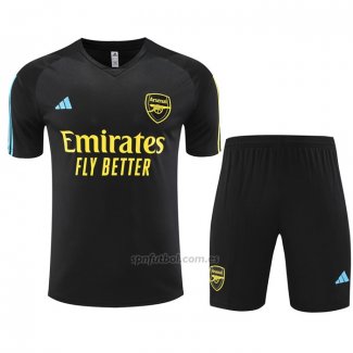 Chandal del Arsenal Manga Corta 2023-2024 Negro - Pantalon Corto