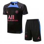 Chandal del Paris Saint-Germain Jordan Manga Corta 2022-2023 Negro y Azul - Pantalon Corto