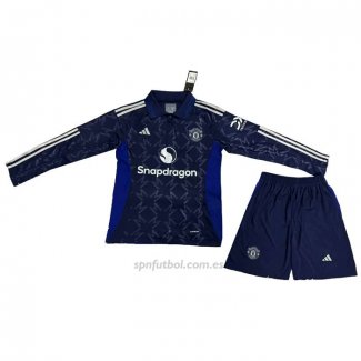 Camiseta Manchester United Segunda Manga Larga Nino 2024-2025