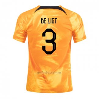 Camiseta Paises Bajos Jugador De Ligt Primera 2022