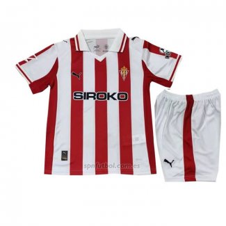 Camiseta Sporting de Gijon Primera Nino 2025-2026