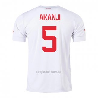 Camiseta Suiza Jugador Akanji Segunda 2022