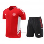 Chandal del Manchester United Manga Corta 2022-2023 Rojo - Pantalon Corto