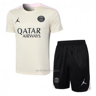 Chandal del Paris Saint-Germain Jordan Manga Corta 2024-2025 Amarillo - Pantalon Corto