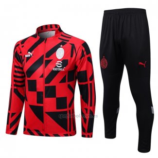 Chandal de Chaqueta del AC Milan 2022-2023 Rojo y Negro