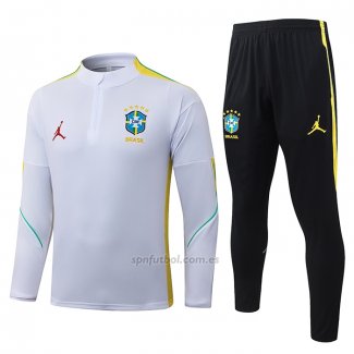 Chandal de Sudadera del Brasil Nino 2026-2027 Blanco