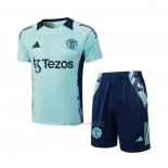 Chandal del Manchester United Manga Corta 2024-2025 Verde - Pantalon Corto