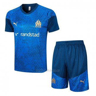 Chandal del Olympique Marsella Manga Corta 2023-2024 Azul - Pantalon Corto