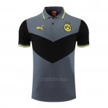 Camiseta Polo del Borussia Dortmund 2022-2023 Gris y Negro