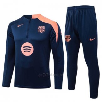 Chandal de Sudadera del Barcelona Nino 2025-2026 Azul Naranja