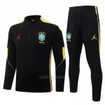 Chandal de Sudadera del Brasil Nino 2026-2027 Negro Amarillo