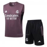 Chandal del Real Madrid Sin Mangas 2025-2026 Gris Purpura