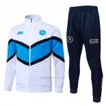 Chandal de Chaqueta del Napoli Nino 2025-2026 Blanco Azul