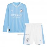 Camiseta Manchester City Primera Manga Larga Nino 2023-2024