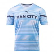 Camiseta Pre Partido del Manchester City 2022 Azul