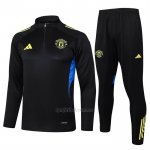 Chandal de Sudadera del Manchester United 2025-2026 Negro Amarillo