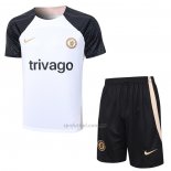 Chandal del Chelsea Manga Corta 2023-2024 Blanco - Pantalon Corto