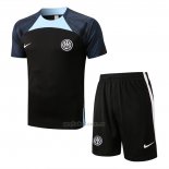 Chandal del Inter Milan Manga Corta 2022-2023 Negro - Pantalon Corto