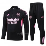 Chandal de Sudadera del Arsenal Nino 2025-2026 Negro Rosa