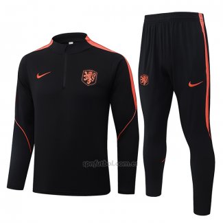 Chandal de Sudadera del Paises Bajos Nino 2026-2027 Negro