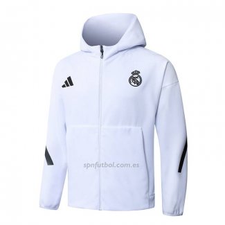 Chaqueta con Capucha del Real Madrid 2025-2026 Blanco