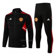 Chandal de Chaqueta del Manchester United 2022-2023 Negro y Rojo