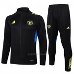 Chandal de Chaqueta del Manchester United Nino 2025-2026 Negro Amarillo
