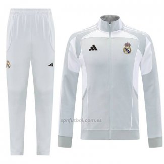 Chandal de Chaqueta del Real Madrid 2025-2026 Gris Blanco