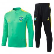 Chandal de Sudadera del Brasil Nino 2026-2027 Verde