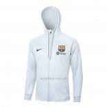 Chaqueta con Capucha del Barcelona 2023-2024 Blanco