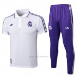 Conjunto Polo del Real Madrid 2025-2026 Blanco Purpura